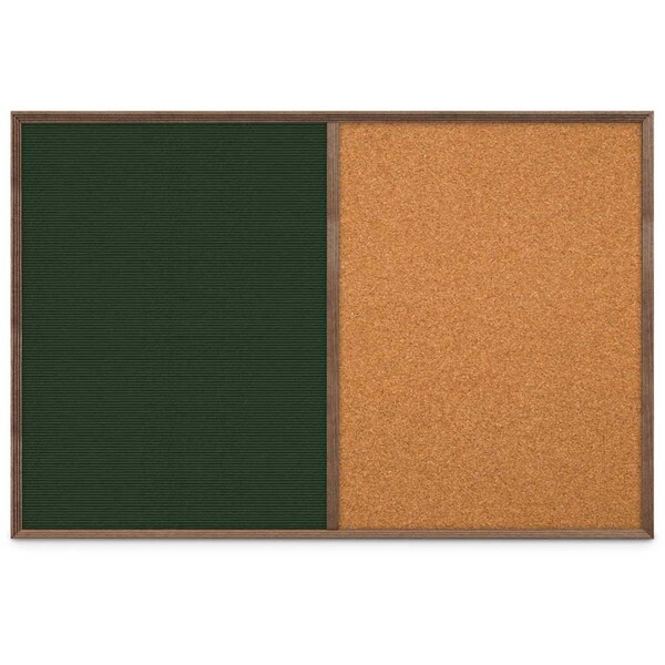 Slim Style Indoor Enclosed Corkboard, 24", UV502SCH-BLACK-SURF